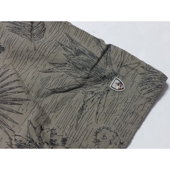 KUHL Thrive Short Sleeve Button Shirt 7575 Western Cactus Cotton Tencel Green XL - Picture 6 of 12
